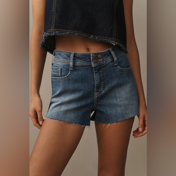 🆕 NWT Anthropologie PILCRO MID-RISE MICRO DENIM SHORTS - Picture 3 of 11